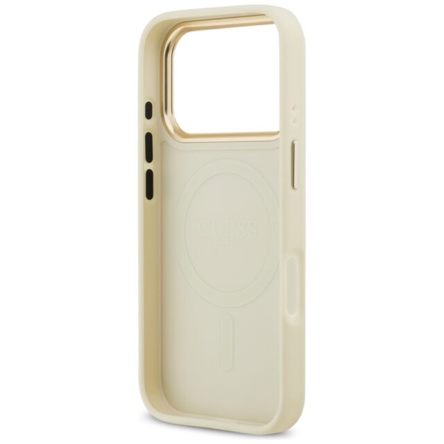 Case Guess Peony Hot Stamp MagSafe for iPhone 17 Pro beige - imagine 7
