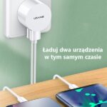 USAMS Wall Charger 2xUSB T20 2.1A Lightning white Round Fast Charging XTXLOGT1804 - imagine 3
