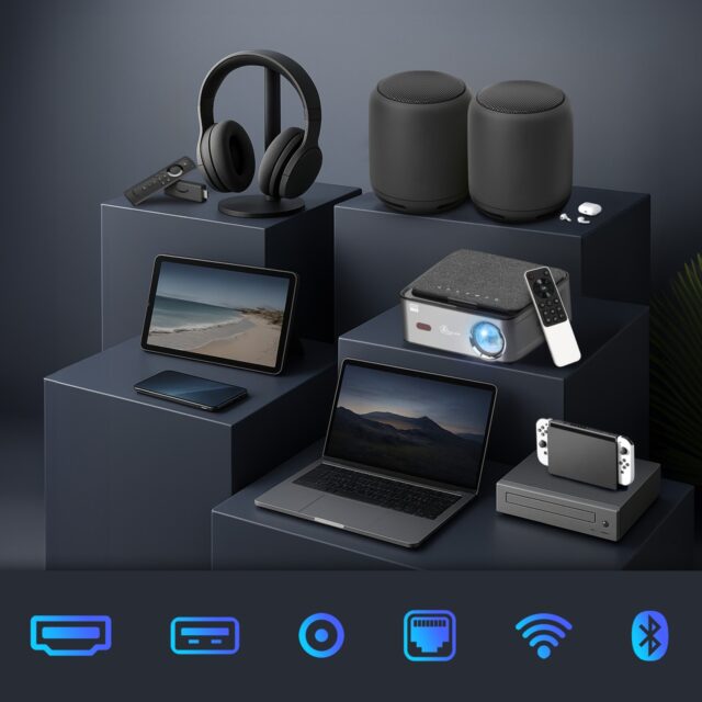 Extralink Smart Life Vision Pro | Projector | 450 ANSI, 1080p, Android 9.0 - imagine 8