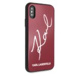 Karl Lagerfeld KLHCPXDLKSRE iPhone X/Xs red hard case Signature Glitter - imagine 5