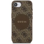 Case Guess 4G Circle Classic Logo MagSafe for iPhone 16e brown - imagine 3