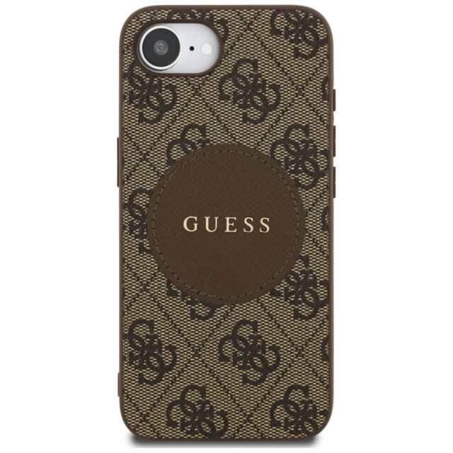 Case Guess 4G Circle Classic Logo MagSafe for iPhone 16e brown - imagine 3