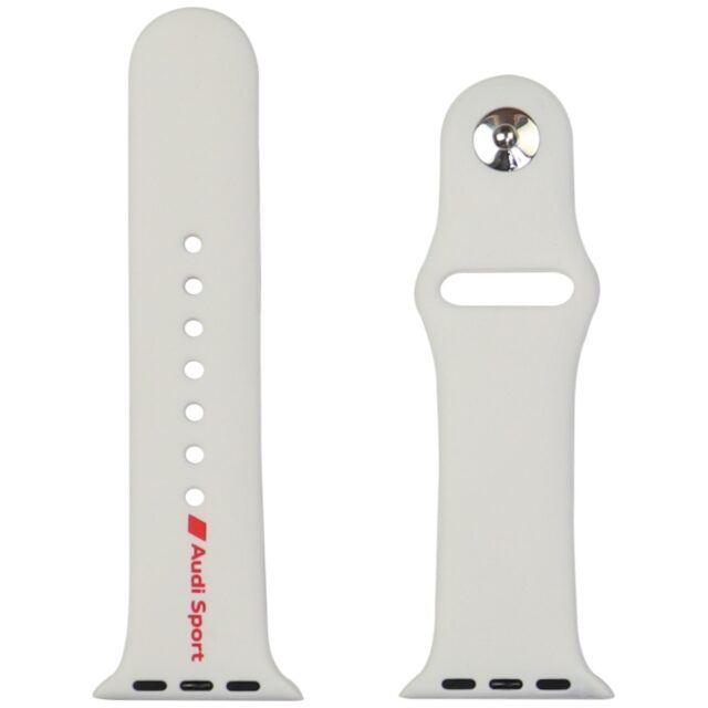 Strap Audi Sport Red Logo Silicone Watch Strap for Apple Watch 40/41/42mm white - imagine 3