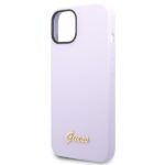 Guess GUHCP14SSLSMU iPhone 14 / 15 / 13 6.1" purple hard case Silicone Vintage Gold Logo - imagine 6