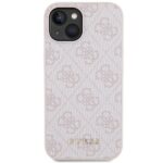 Guess GUHCP15SG4GFPI iPhone 15 / 14 / 13 6.1" pink hard case 4G Metal Gold Logo - imagine 3