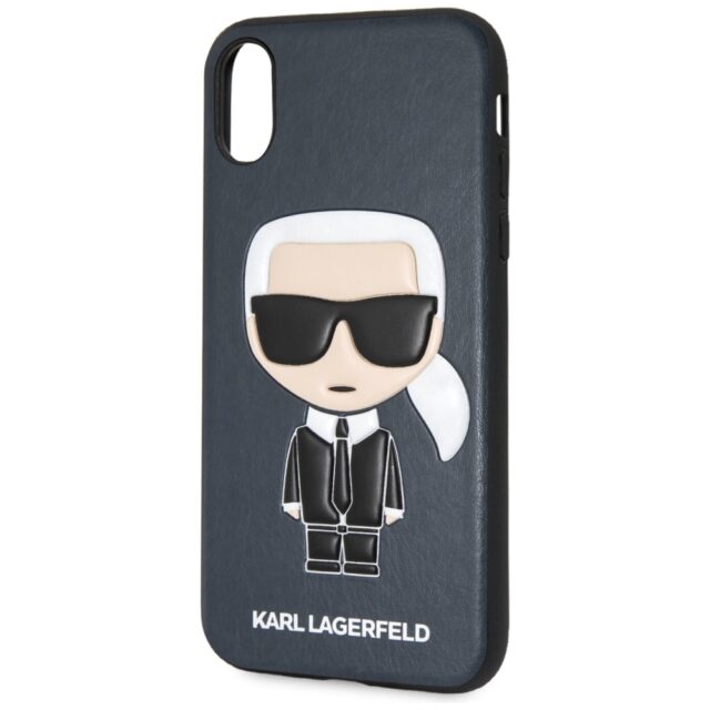 Karl Lagerfeld KLHCPXIKPUBL iPhone X/Xs hardcase blue Iconic Karl Embossed - imagine 3