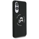 Case Karl Lagerfeld Silicone Double Heads And Circle MagSafe for Samsung Galaxy S25 Edge black - imagine 4