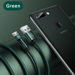 USAMS Braided Rotating Cable U60 2A microUSB green 1m SJ478USB02 (US-SJ478) - imagine 9