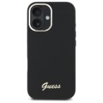 Guess GUHCP16MSMBSLK iPhone 16 Plus 6.7" black hardcase Silicone Script Metal Logo & Frame - imagine 3