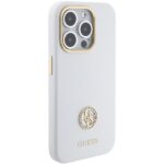 Guess GUHCP15LM4DGPH iPhone 15 Pro 6.1" white hardcase Silicone Logo Strass 4G - imagine 4