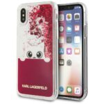 Karl Lagerfeld KLHCPXPABGFU iPhone X fushia hard case Liquid Glitter