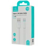 USAMS Cable USB-C 3A YU Series 1mUSB-C/USB-A  white SJ732USB02 (US-SJ732 ) - imagine 2