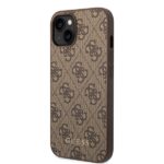 Guess GUHCP15MG4GFBR iPhone 15 Plus / 14 Plus 6.7" brown hard case 4G Metal Gold Logo - imagine 2