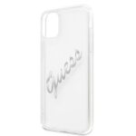 Guess GUHCN61KTRSVSI iPhone 11 6,1" / Xr Transparent hardcase Vintage Script Silver - imagine 6