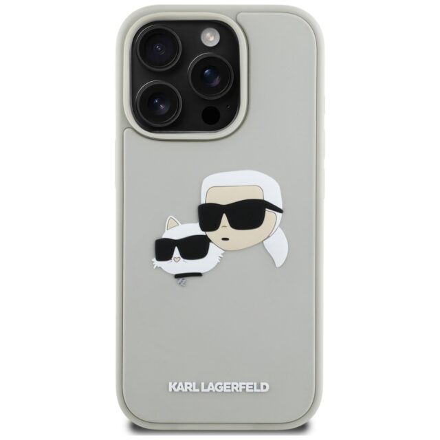 Case Karl Lagerfeld HC 3D Rubber Double Heads to iPhone 16 Pro Max beige - imagine 3