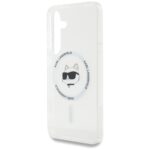 Case Karl Lagerfeld Button Choupette Head Printed Logo MagSafe Samsung Galaxy S25 white - imagine 6