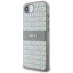 Case DKNY Repeat Texture Pattern with Tonal Stripe for iPhone 16e beige - imagine 2