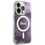 Guess GUHMP14XHTMRSU iPhone 14 Pro Max 6.7" purple hardcase Golden Marble MagSafe - imagine 4