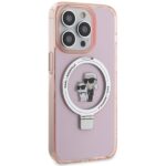 Karl Lagerfeld KLHMP15XHMRSKCP iPhone 15 Pro Max 6.7" pink hardcase Ring Stand Karl&Choupettte - imagine 4