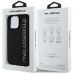 Case Karl Lagerfeld HC 3D Rubber Elongated Glitter for iPhone 16 Pro black - imagine 8