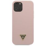 Guess GUHCP12LLSTMLP iPhone 12 Pro Max 6,7" light pink hardcase Silicone Triangle Logo - imagine 4