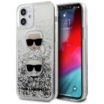 Karl Lagerfeld KLHCP12SKCGLSL iPhone 12 mini 5,4" silver hardcase Liquid Glitter Karl&Choupet