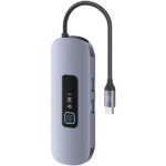 USAMS Adapter HUB 6in1 2xUSB 3.0/TF/SD/USB-C/HDMI PD100W gray/tarnish SJ642HUB01 (US-SJ642) - imagine 4