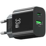Wall Charger USAMS CC317 T65 33W   1xUSB-C 1xUSB-A Fast Charging black - imagine 4