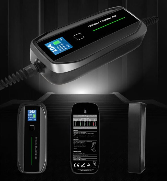 Extralink BS-PCD030 16A 3.6kW Schuko | Portable electric car charger | 1 phase, 5.5m, LCD display, IP67 - imagine 4