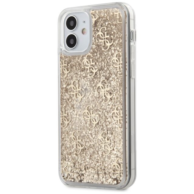 Guess GUHCP12SLG4GSLG iPhone 12 mini 5,4" gold hardcase 4G Liquid Glitter - imagine 2