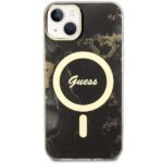 Guess GUHMP14SHTMRSK iPhone 14 / 15 / 136.1" black hardcase Golden Marble MagSafe - imagine 3