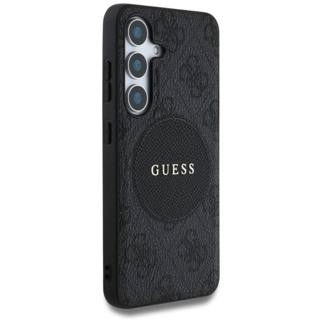 Case Guess 4G Round Patch Classic Logo MagSafe for Samsung Galaxy S25 Plus black - imagine 4