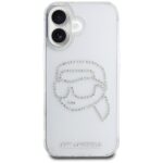 Case Karl Lagerfeld IML Rhinestones Karl Head for iPhone 16 transparent - imagine 3