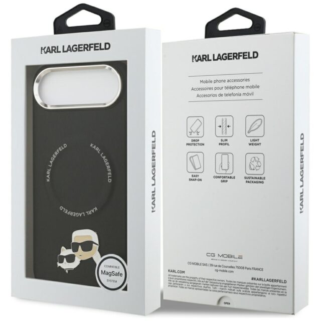 Karl Lagerfeld Karl & Choupette Pins MagSafe Case for iPhone Air Black - imagine 8