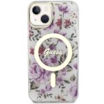Guess GUHMP14MHCFWST iPhone 14 Plus / 15 Plus 6.7" transparent hardcase Flower MagSafe - imagine 3
