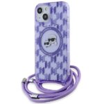 Karl Lagerfeld KLHMP15SHCKCKLCU iPhone 15 / 14 / 13 6.1" purple hardcase IML Crossbody Mono