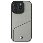 Case BMW BMHMP16X23RDCLG iPhone 16 Pro Max 6.9" grey hardcase Signature Leather Textured & Line MagS - imagine 3