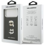 Karl Lagerfeld FW Grained Karl & Choupette Heads Pins & Logo Case for iPhone 17 Pro Max Black - imagine 8