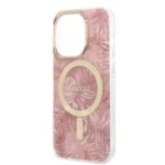 Guess Set GUBPP14LHJEACSP Case+Charger iPhone 14 Pro 6,1" pink hard case Jungle MagSafe - imagine 6