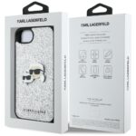 Case Karl Lagerfeld Fixed Glitter Ikonik Metal Pin for iPhone 16e silver - imagine 8