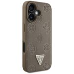 Case Guess Grained Hot Stamp Peony Triangle Logo MagSafe for iPhone 16 brown - imagine 4