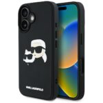 Case Karl Lagerfeld HC 3D Rubber Double Heads for iPhone 16 black