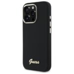 Guess GUHCP16XSMBSLK iPhone 16 Pro Max 6.9" black hardcase Silicone Script Metal Logo & Frame - imagine 2