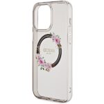Guess GUHMP15XHFWFCK iPhone 15 Pro Max 6.7" black hardcase IML Flowers Wreatch MagSafe - imagine 6