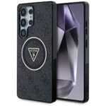 Case Guess 4G Glitter Triangle Buttons MagSafe for Samsung Galaxy S25 Ultra black