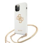 Guess GUHCP12LLSC4GWH iPhone 12 Pro Max 6,7" white hardcase 4G Gold Chain Collection - imagine 2
