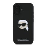 Karl Lagerfeld KLHMP16SSKHPPLK iPhone 16 6.1" black hardcase Silicone Karl Head Print MagSafe - imagine 4