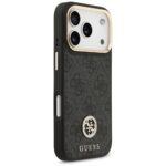 Guess 4G Strass Logo & Big Strap Metal Buttons MagSafe Case for iPhone 17 Pro Black - imagine 4