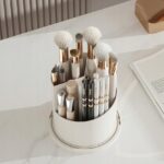 Extralink Cosmetics Box, White Rotating Organizer for Brushes and Lipsticks - imagine 3
