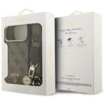 Guess 4G Triangle Logo & Big Strap Metal Buttons MagSafe Case for iPhone 17 Pro Max Brown - imagine 9